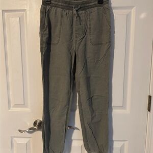 Olive Green Casual Pants